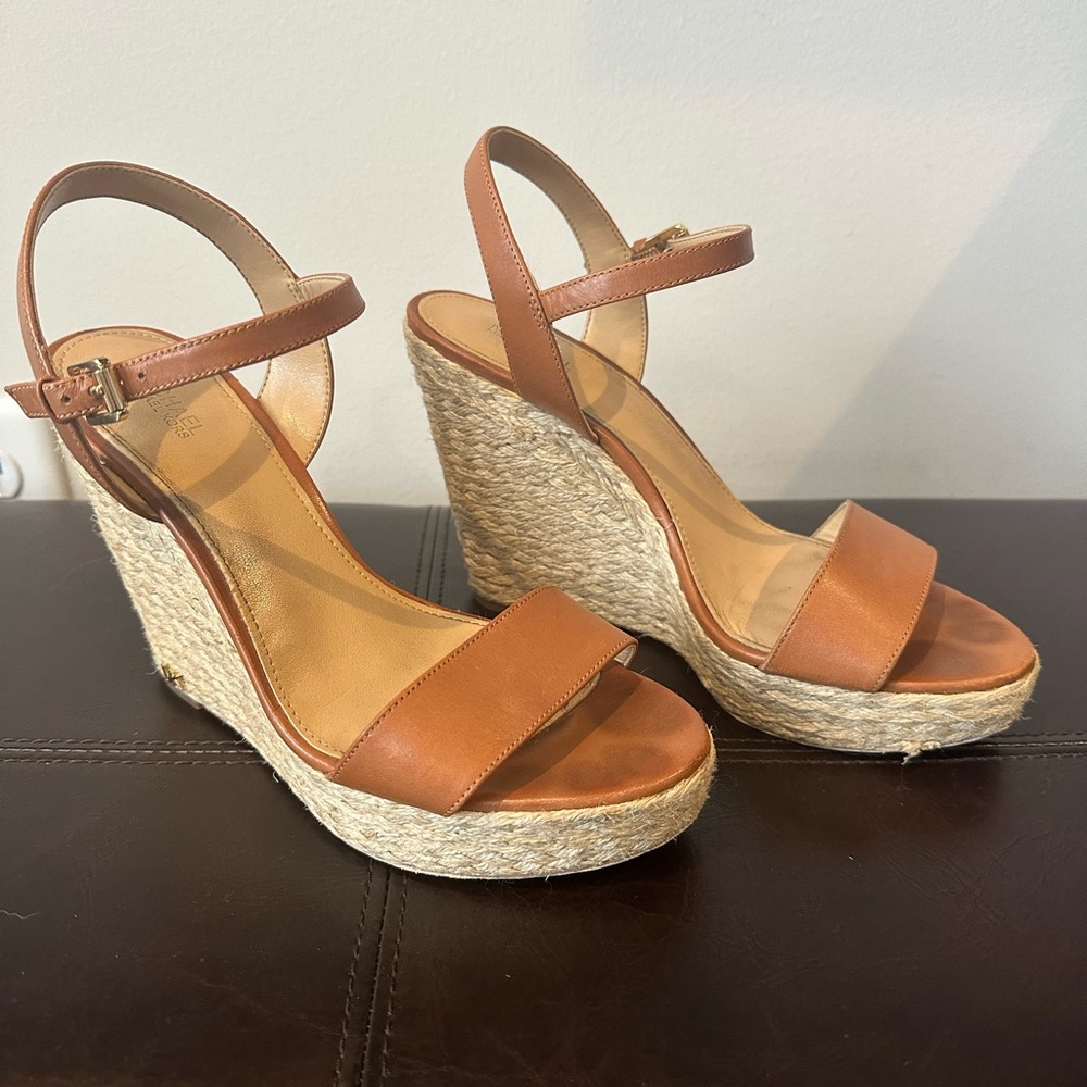 Michael Kors Tan Wedge Sandals